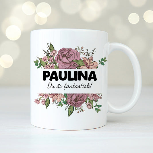 Lila blommor | Personlig mugg