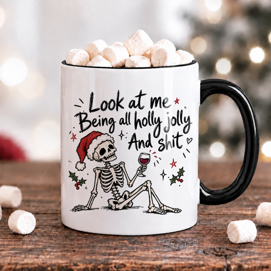 Look at me being all holly jolly and shit | Rolig julmugg