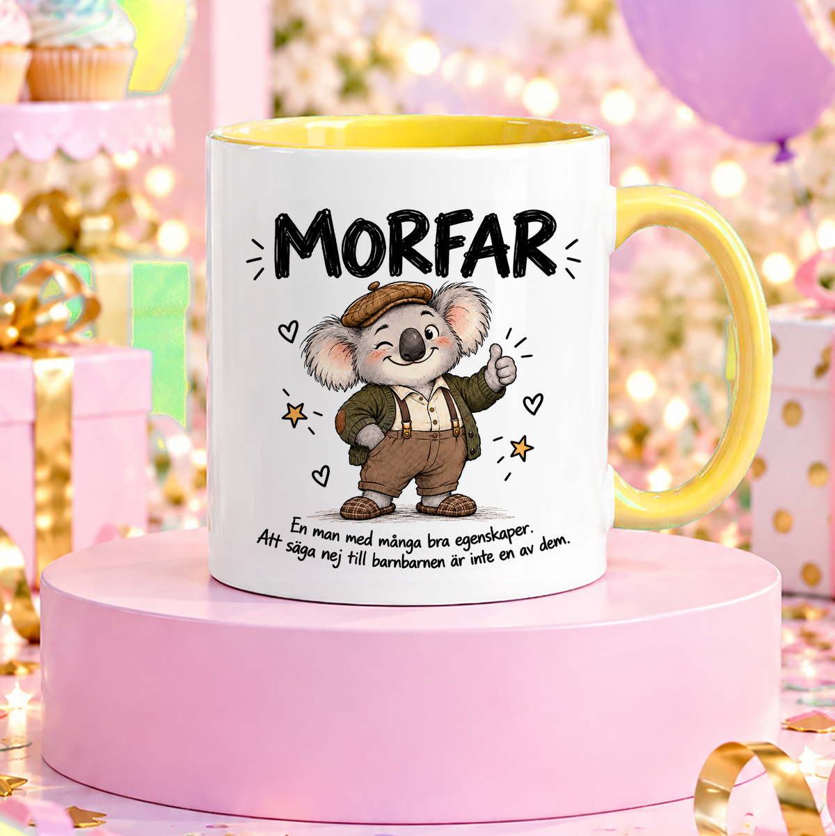 Morfar med många bra egenskaper | Rolig mugg