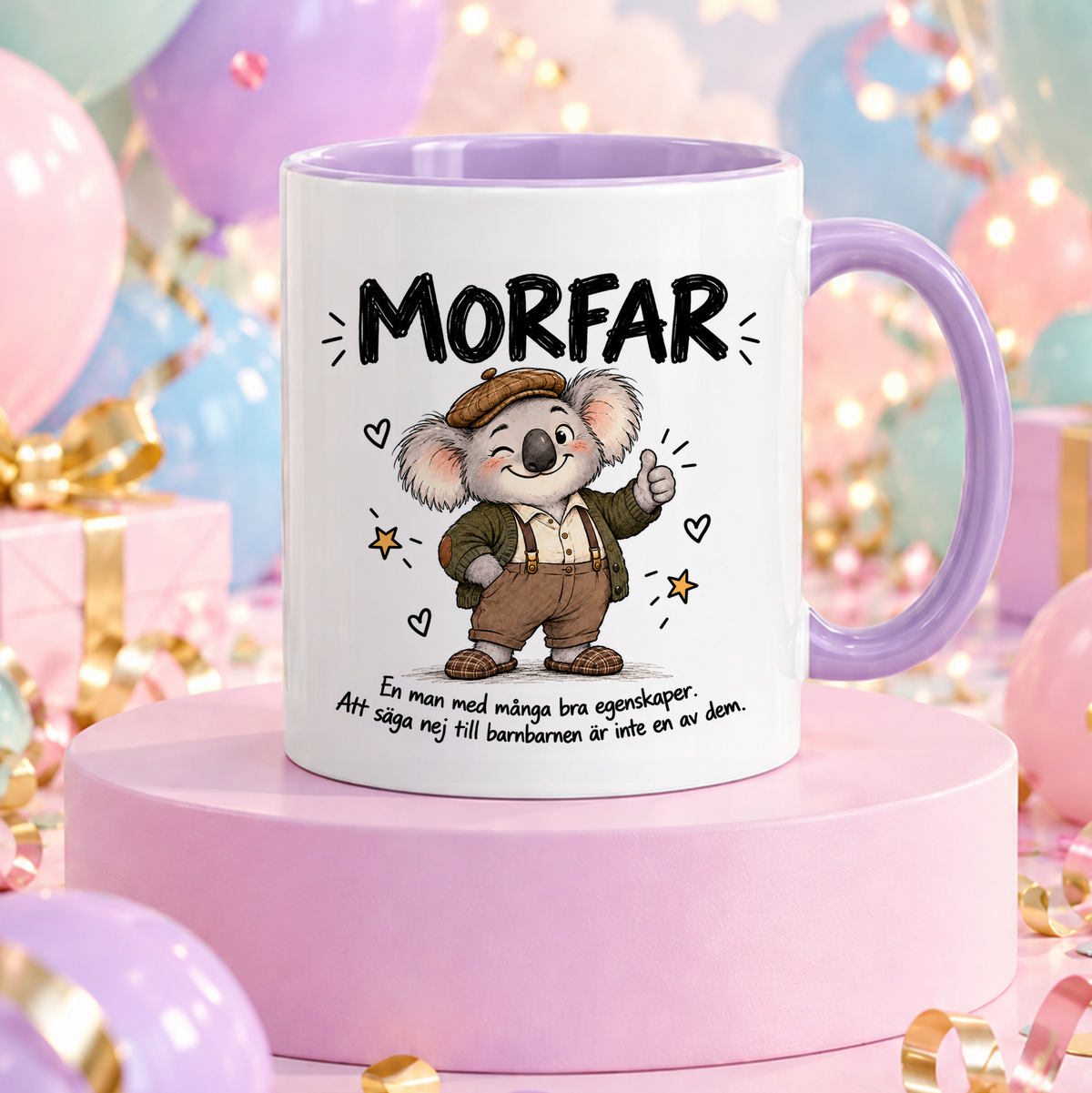Morfar med många bra egenskaper | Rolig mugg