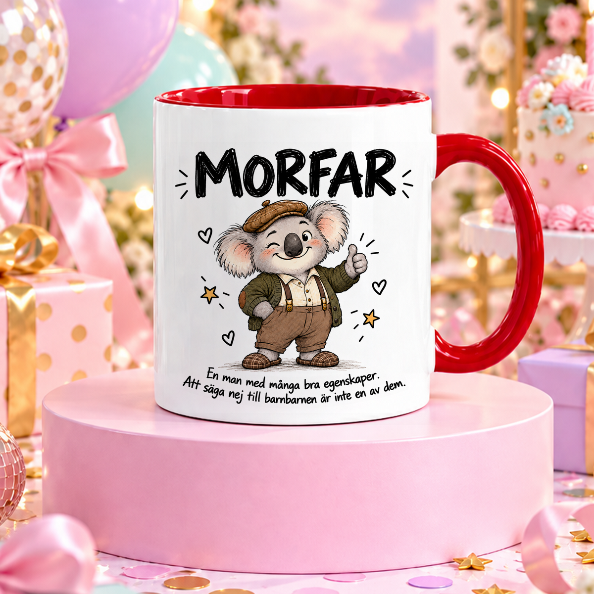Morfar med många bra egenskaper | Rolig mugg
