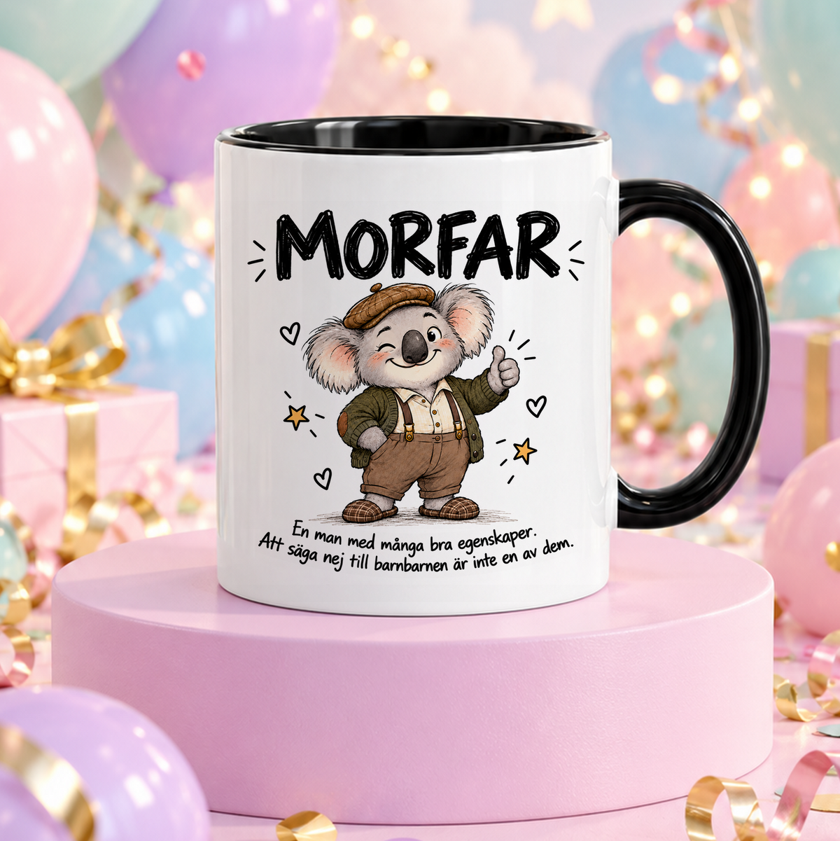 Morfar med många bra egenskaper | Rolig mugg