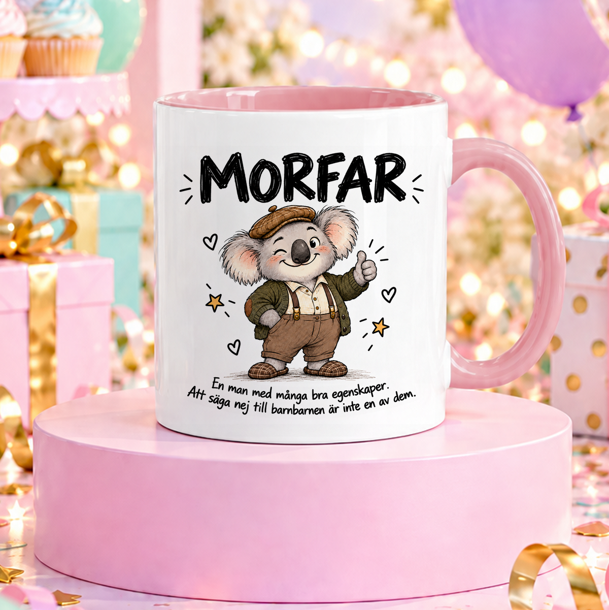 Morfar med många bra egenskaper | Rolig mugg