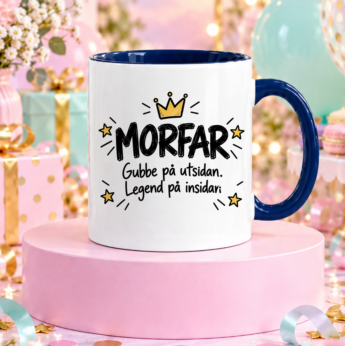 MORFAR Gubbe på utsidan, legend på insidan | Rolig mugg