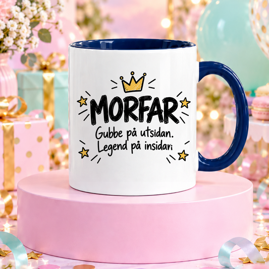 MORFAR Gubbe på utsidan, legend på insidan | Rolig mugg