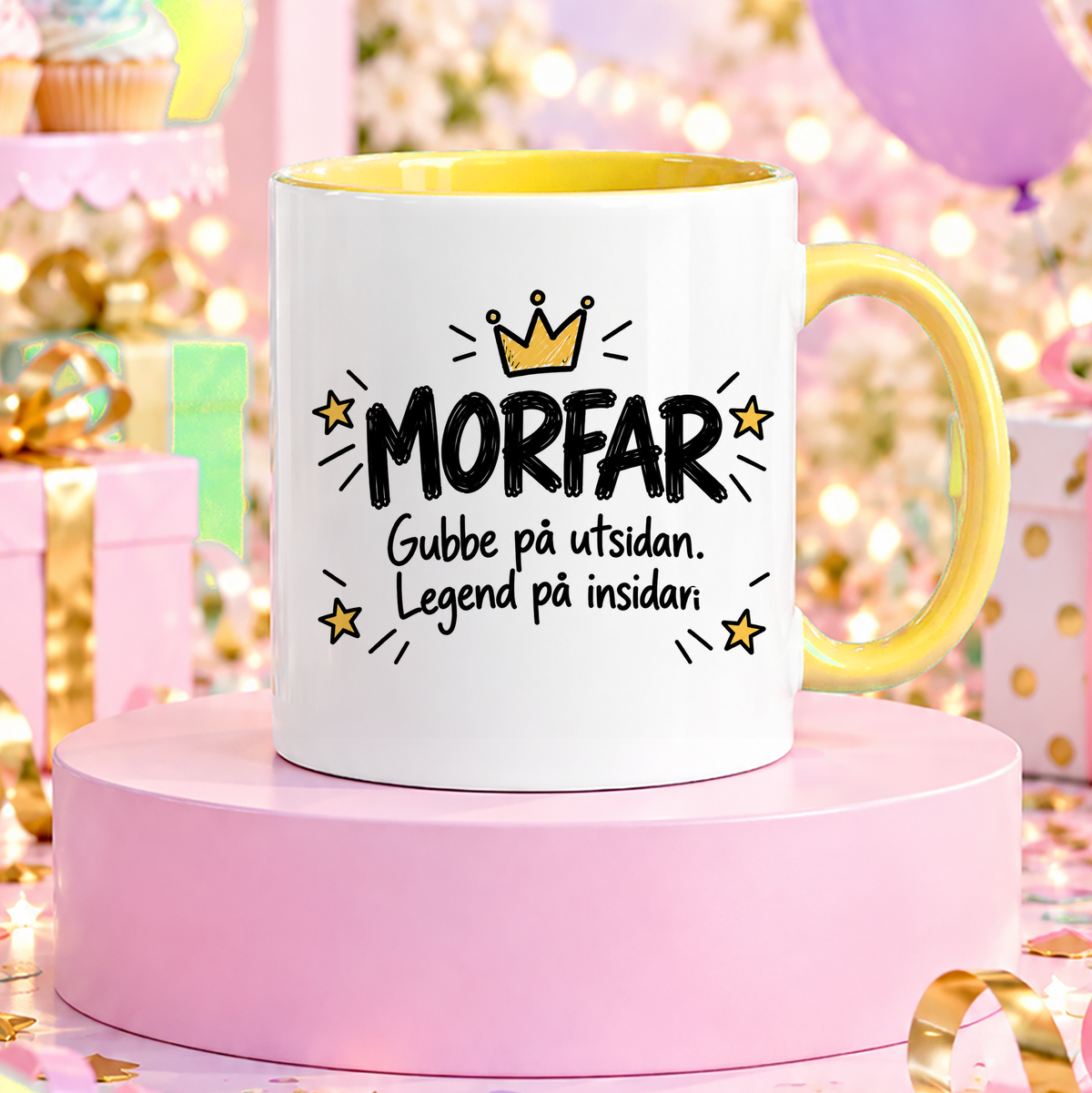 MORFAR Gubbe på utsidan, legend på insidan | Rolig mugg
