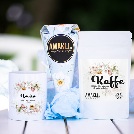 Presentpaket till Mamma | Mugg, kaffe & chokladstrut