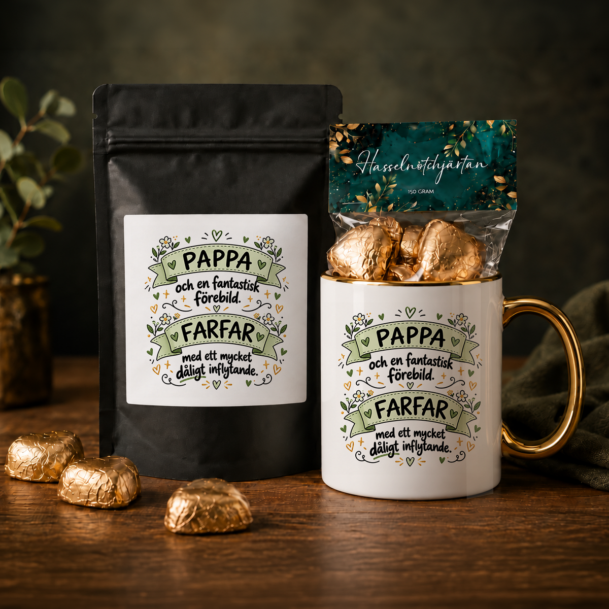 Presentpaket | Pappa & Farfar | Mugg, kaffe & godis