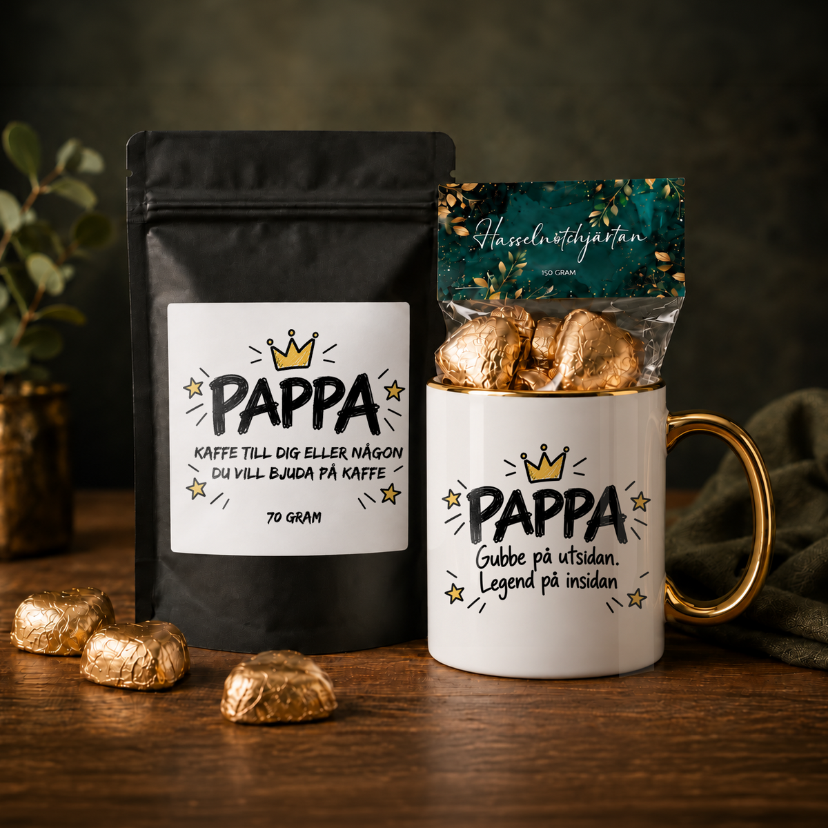 Presentpaket | PAPPA | Mugg, kaffe & godis