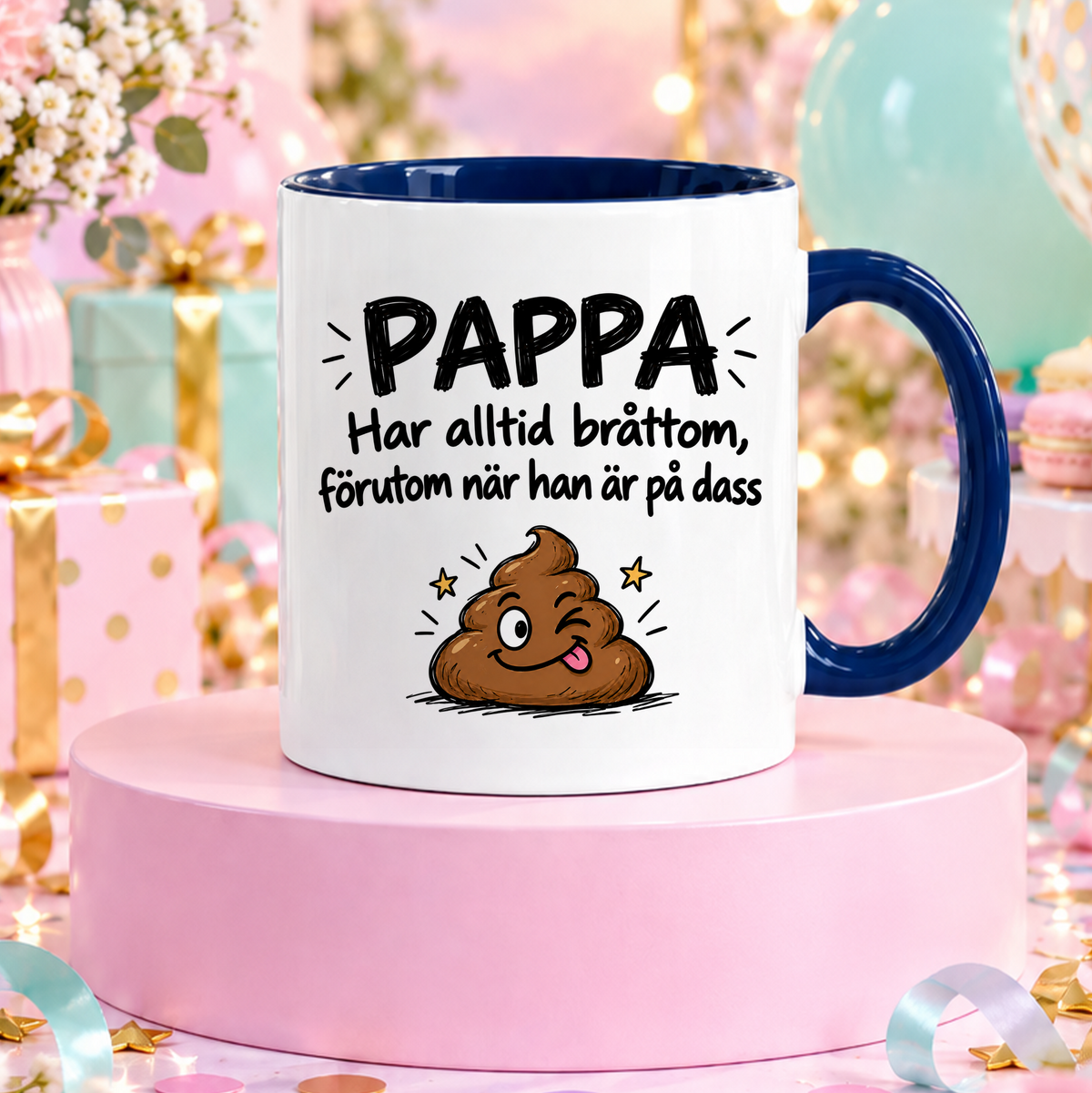 Pappa har alltid bråttom förutom när han är på dass | Rolig mugg