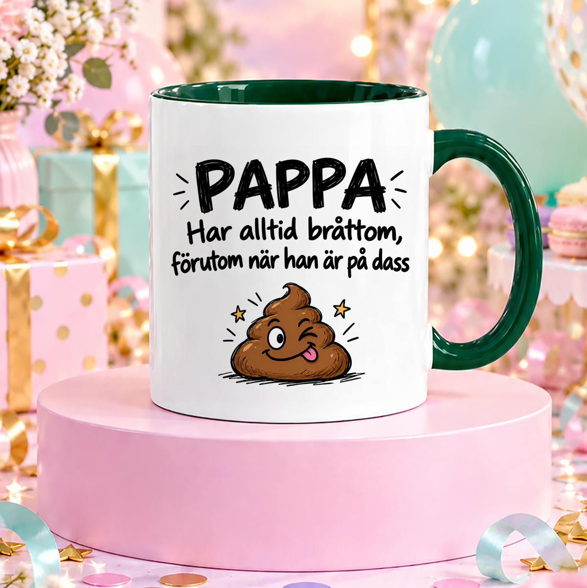 Pappa har alltid bråttom förutom när han är på dass | Rolig mugg
