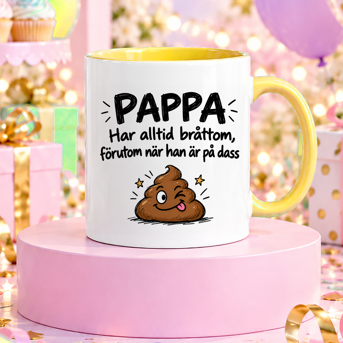 Pappa har alltid bråttom förutom när han är på dass | Rolig mugg