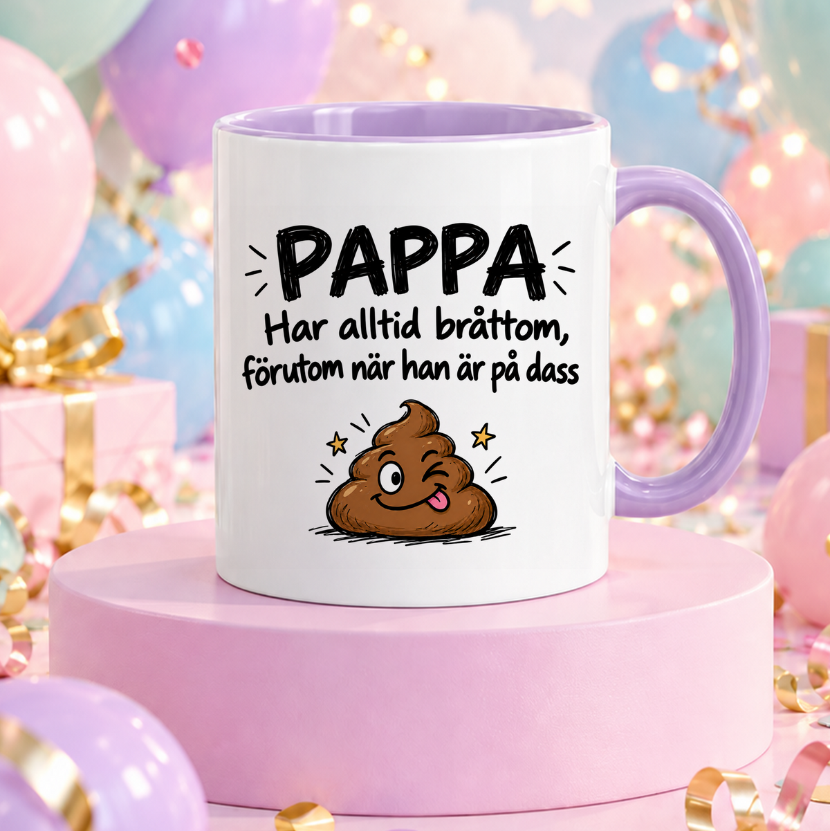 Pappa har alltid bråttom förutom när han är på dass | Rolig mugg