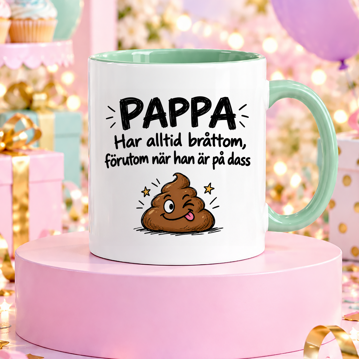 Pappa har alltid bråttom förutom när han är på dass | Rolig mugg