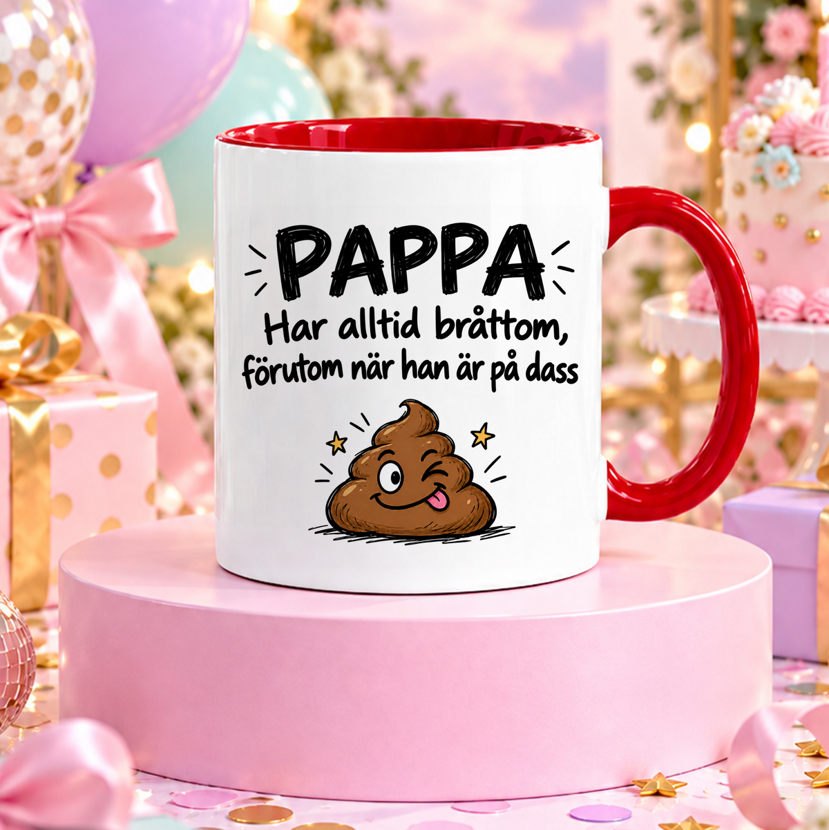 Pappa har alltid bråttom förutom när han är på dass | Rolig mugg