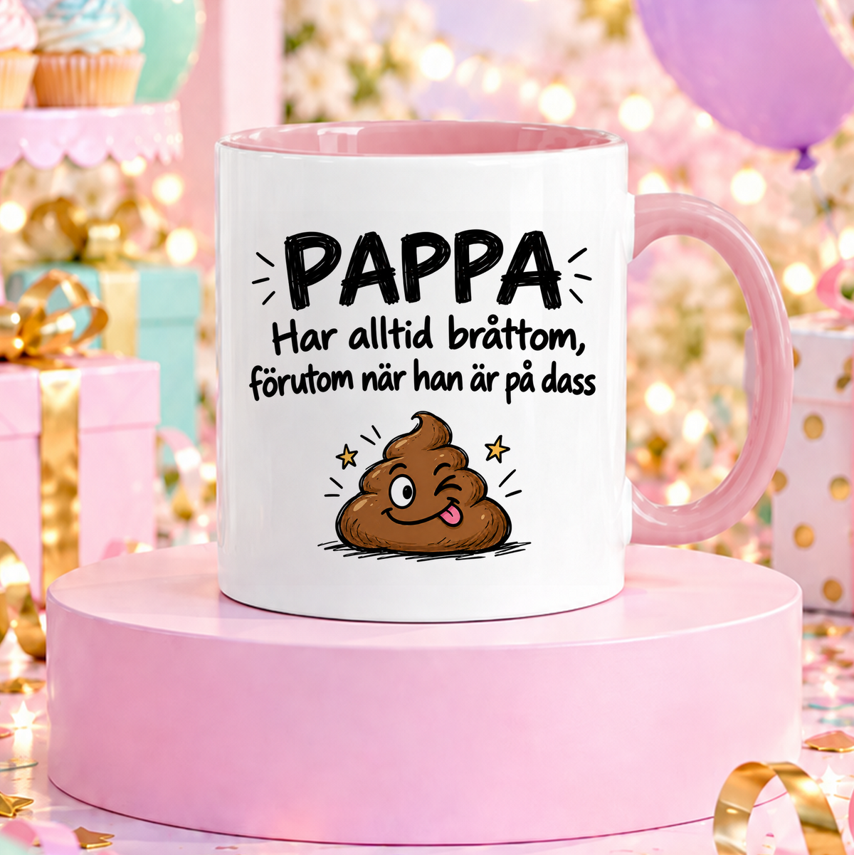 Pappa har alltid bråttom förutom när han är på dass | Rolig mugg