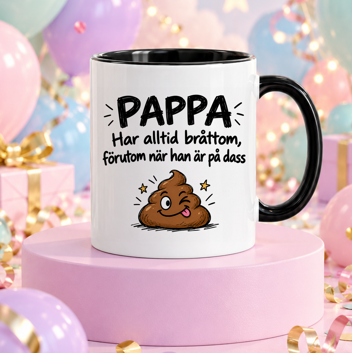 Pappa har alltid bråttom förutom när han är på dass | Rolig mugg