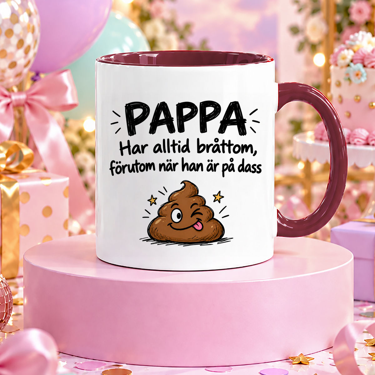 Pappa har alltid bråttom förutom när han är på dass | Rolig mugg