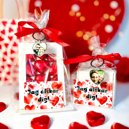 Alla hjärtans dag present | Chokladask, kort & nyckelring