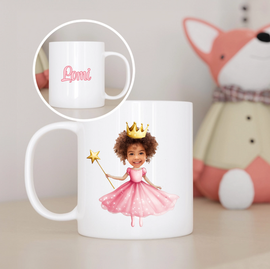 Prinsessa & Ansikte | Personlig barnmugg