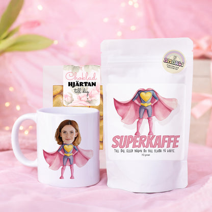 Superhjältepaket | Mugg, kaffe & choklad