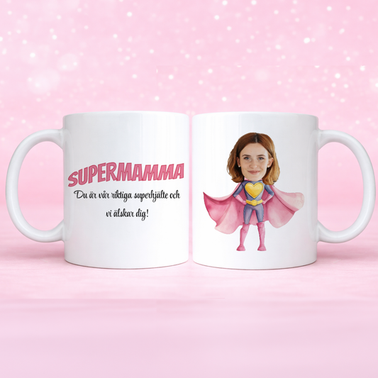 Supermamma Rosa | Ansikte | Personlig mugg