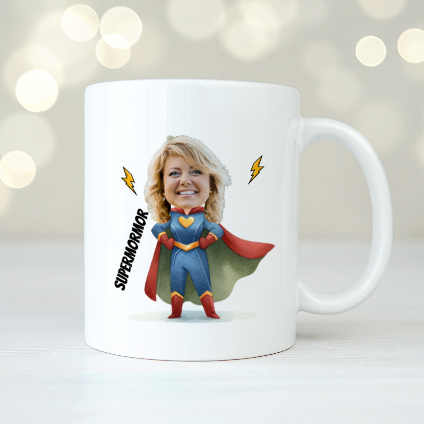 Supermormor | Ansikte | Personlig mugg