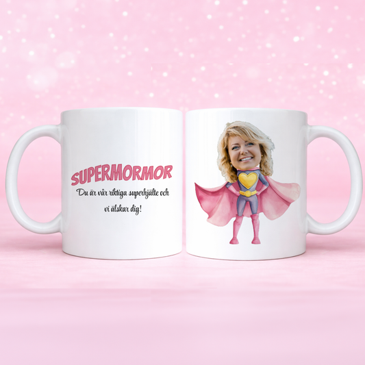 Supermormor/farmor Rosa | Ansikte | Personlig mugg