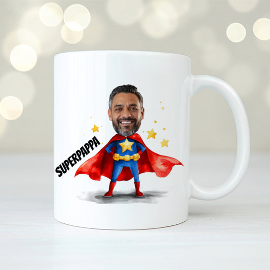 Superpappa | Ansikte | Personlig mugg