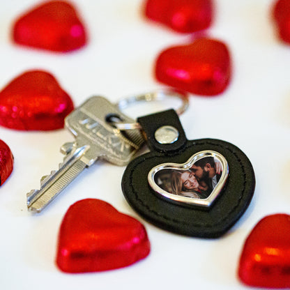 Lädernyckelring | Hjärta | Foto