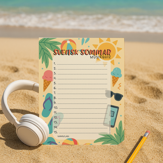 Svensk sommar Musikquiz | Svarsblad & spellista
