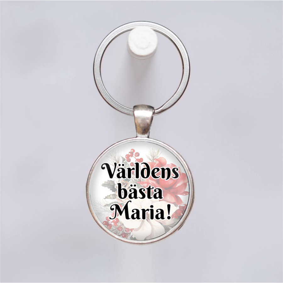 Blommor & text | Nyckelring