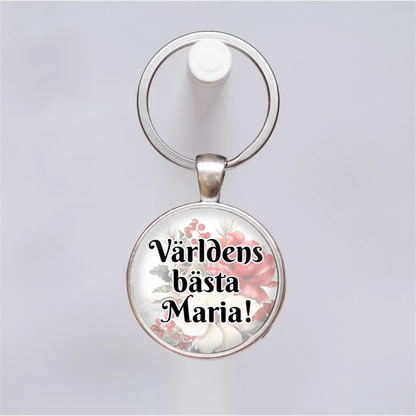 Blommor & text | Nyckelring