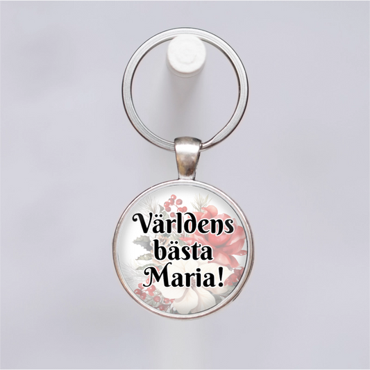 Blommor & text | Nyckelring
