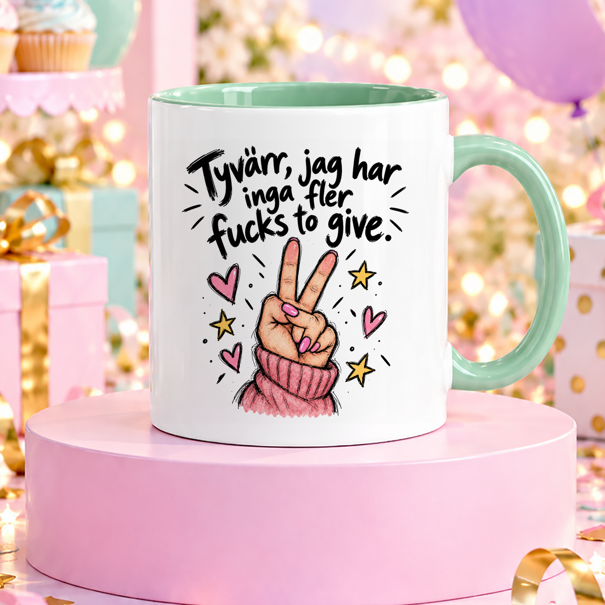 Tyvärr, jag har inga fler fucks to give | Rolig mugg