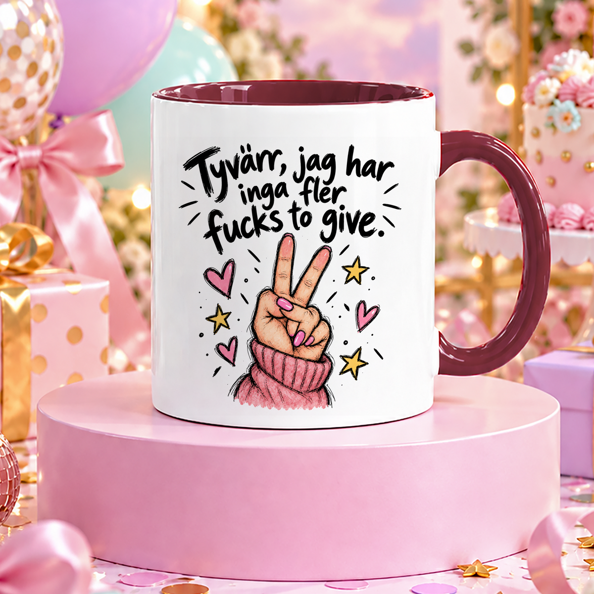 Tyvärr, jag har inga fler fucks to give | Rolig mugg