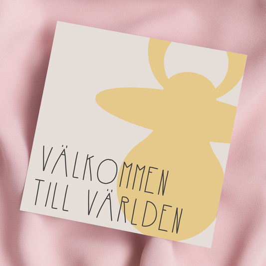 Välkommen (gul) | Dubbelvikt kort