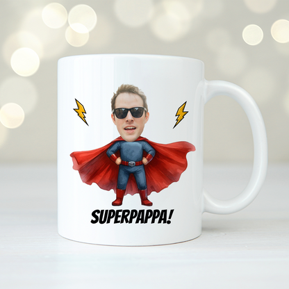 Superpappa #2 | Ansikte | Personlig mugg